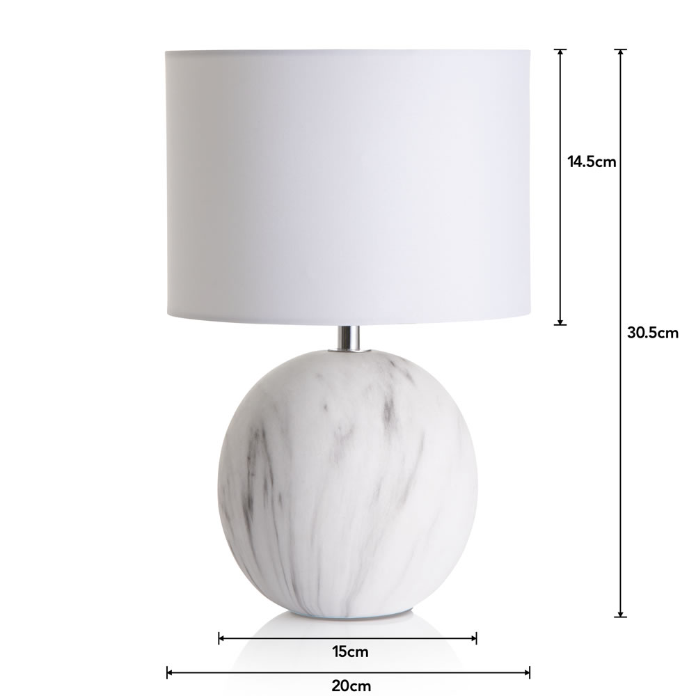 Wilko Small Marble Effect Lamp Image 7
