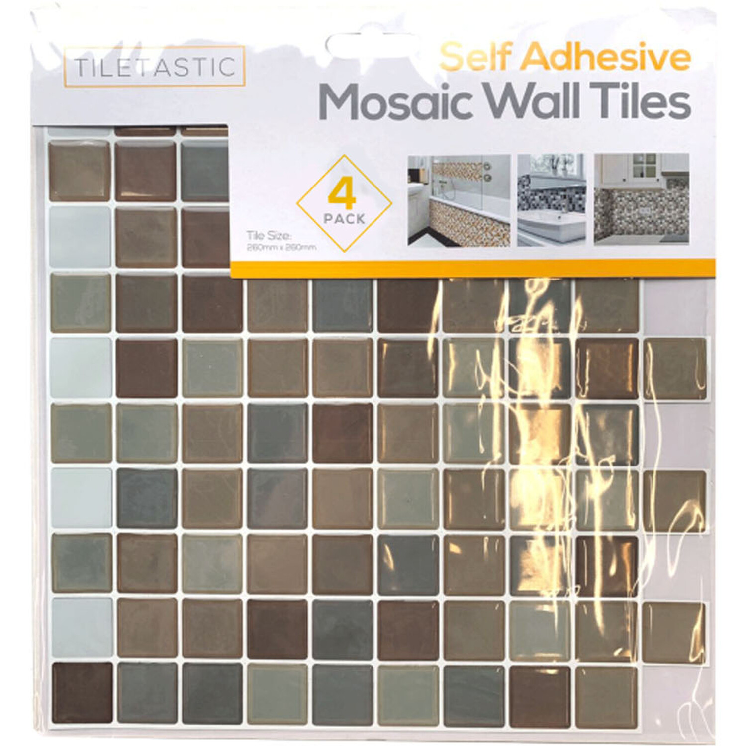 White Diamond Self Adhesive Mosaic Wall Tile Image
