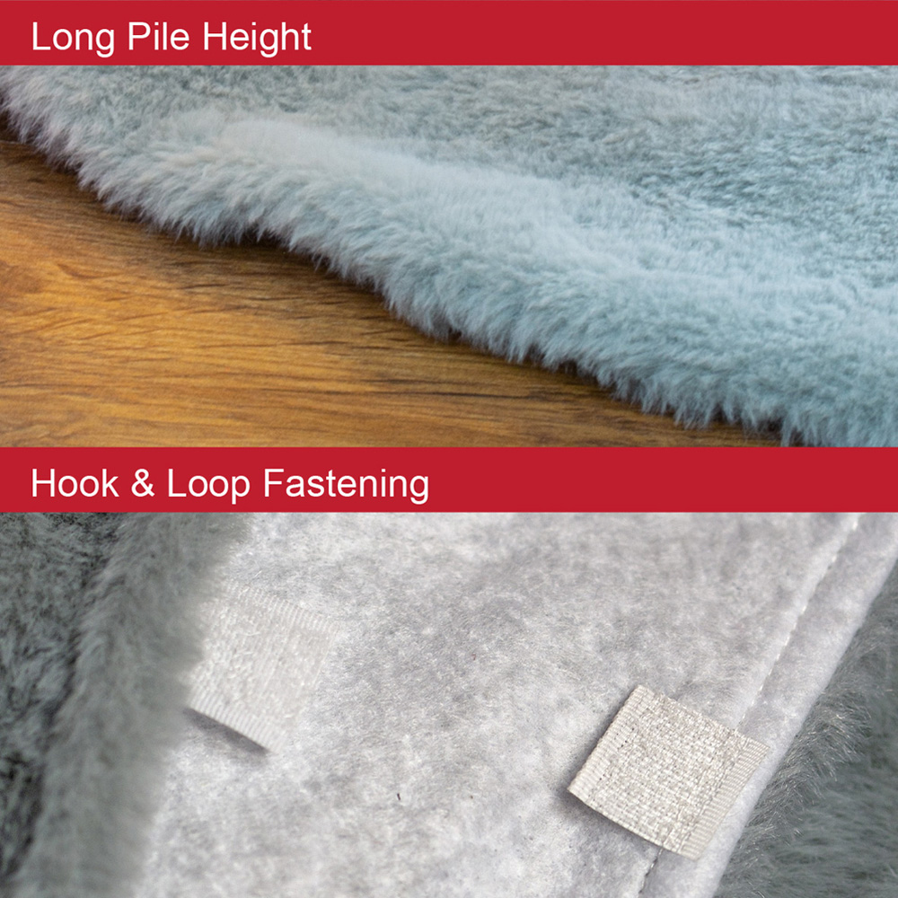 The Christmas Workshop Light Grey Short Faux Fur Tree Skirt Image 7
