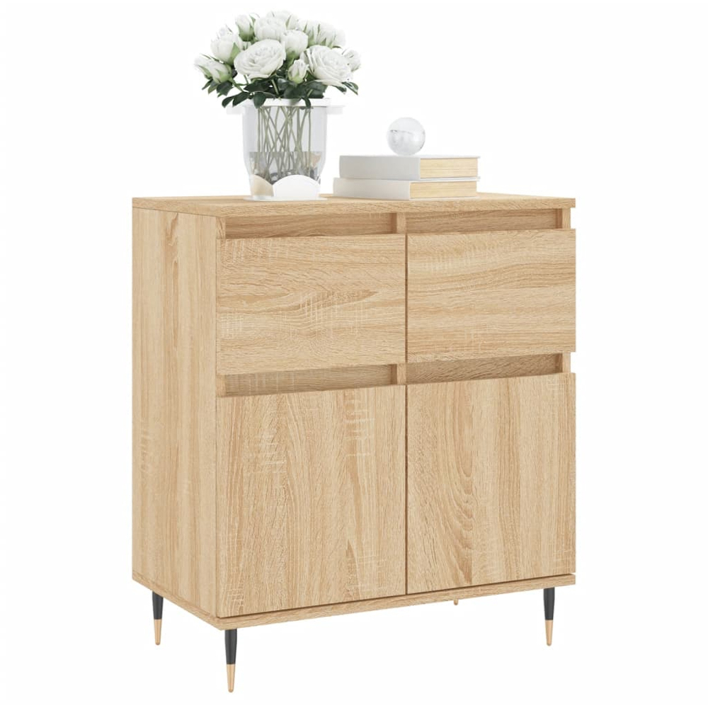 vidaXL 2 Door 2 Drawer Sonoma Oak Sideboard Image 3