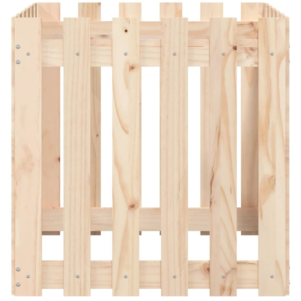 vidaXL Natural Solid Pine Wood Square Garden Planter 60cm Image 2