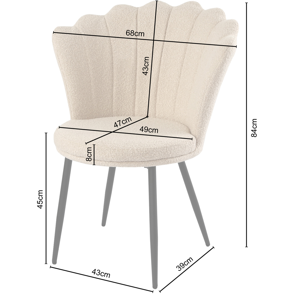 Mini Flora Beige Boucle Accent Chair Image 2