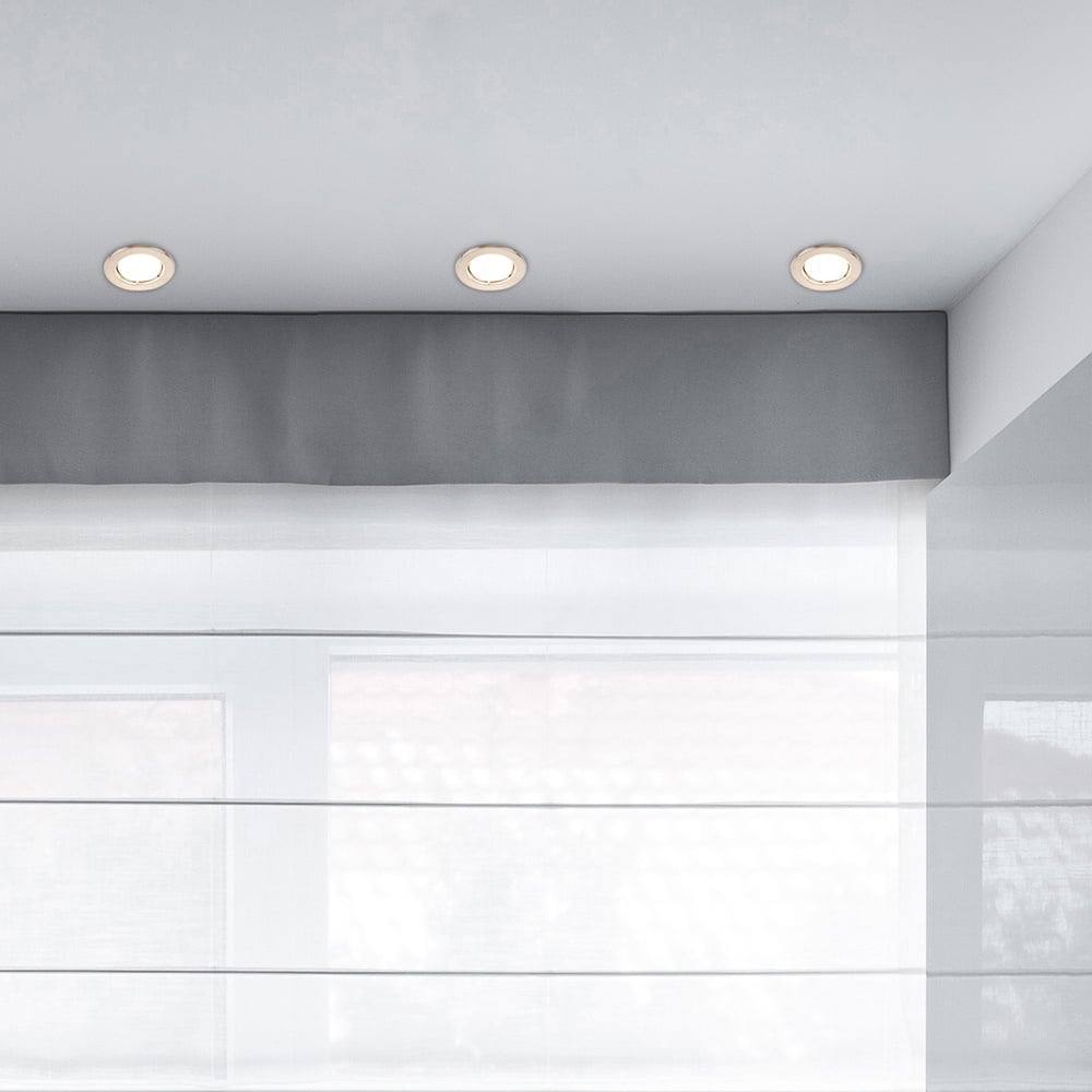 ValueLights Brushed Chrome Warm White LED Ceiling Downlight 4 Pack Image 2