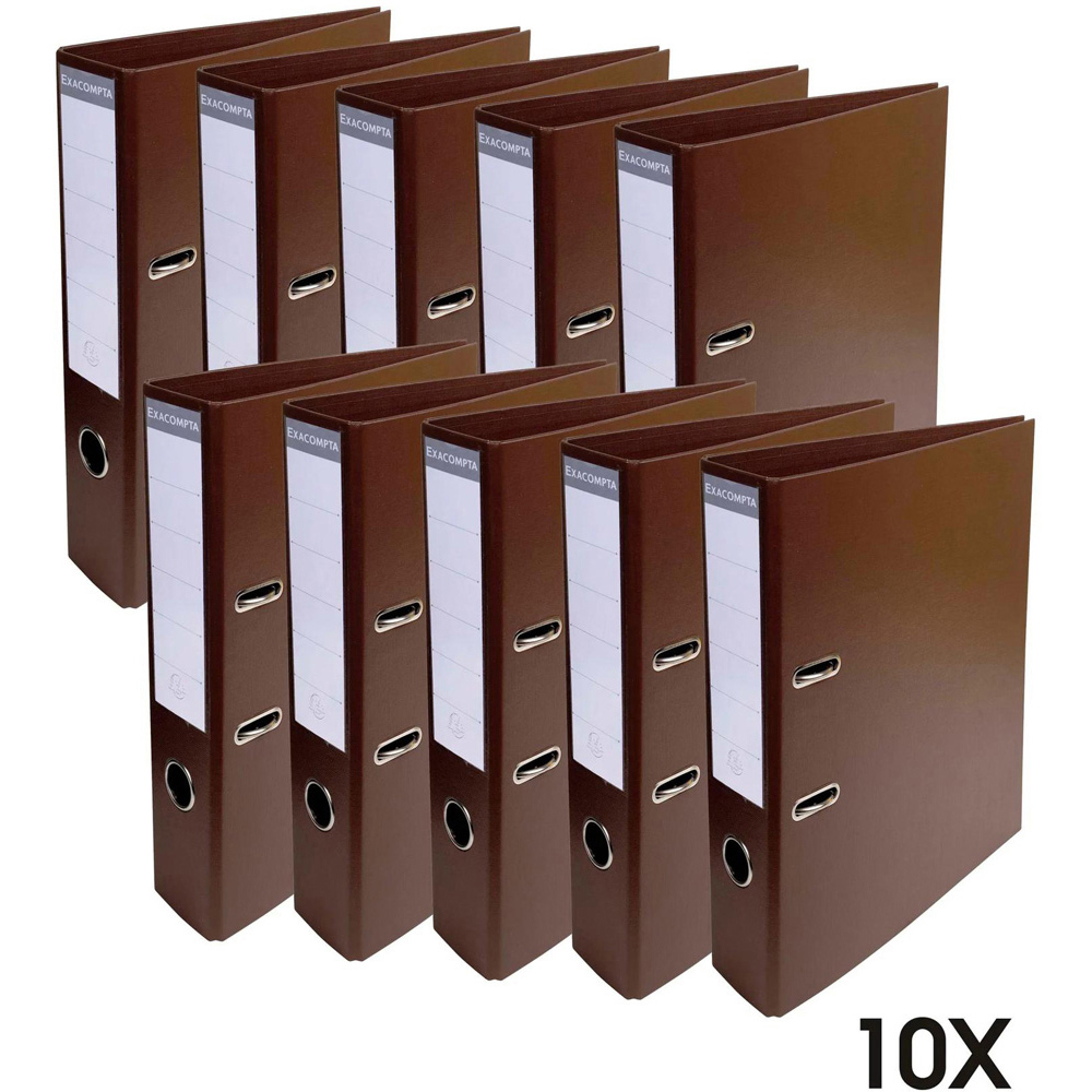 Exacompta PremTouch A4 Brown PVC Level Arch File 10 Pack Image 7