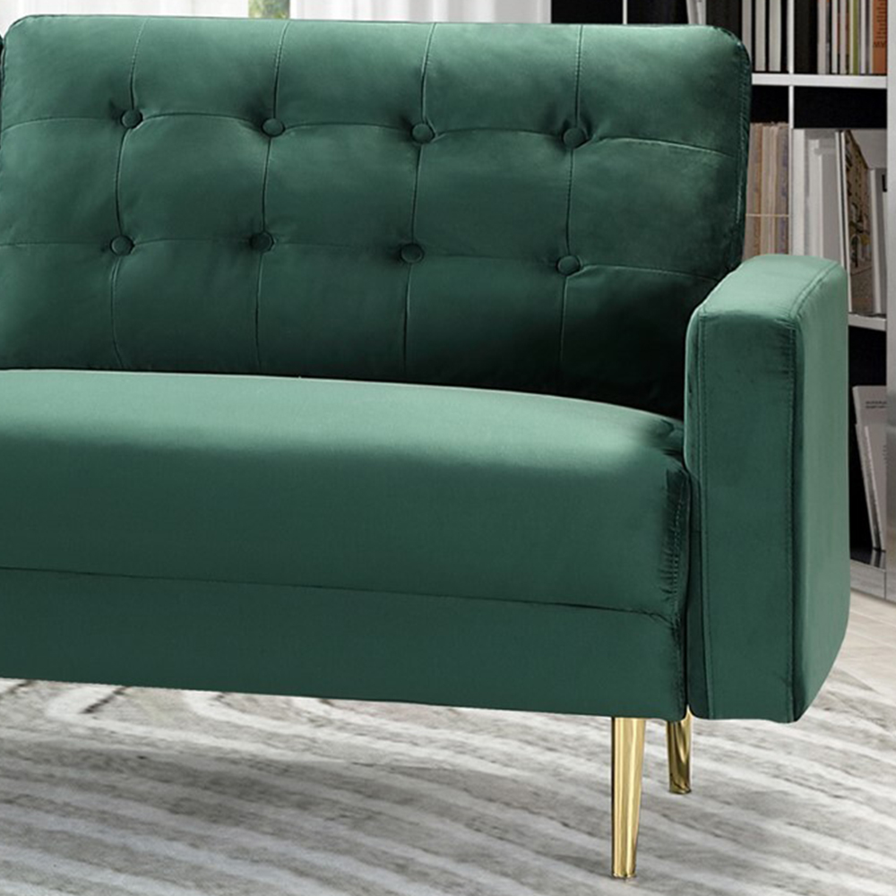 Emerson 3 Seater Green Velvet Sofa Image 3