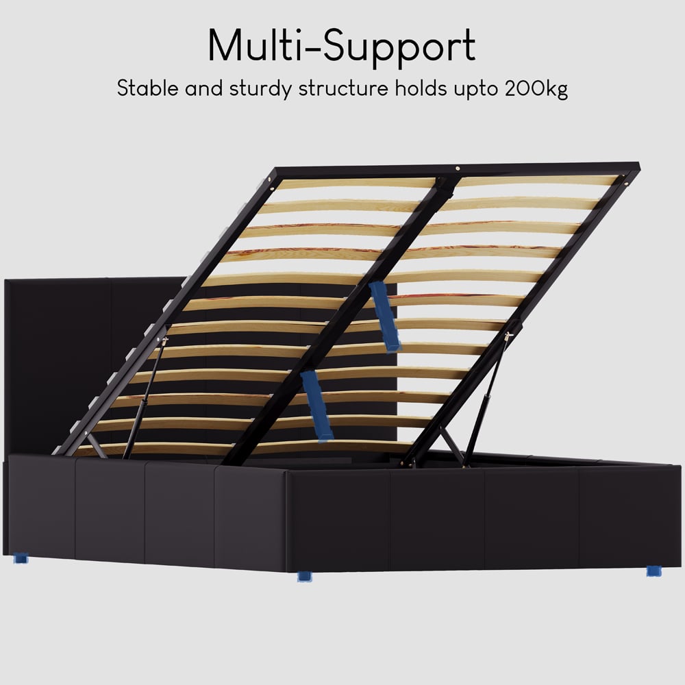 Vida Designs Lisbon King Size Brown Faux Leather Ottoman Bed Image 7