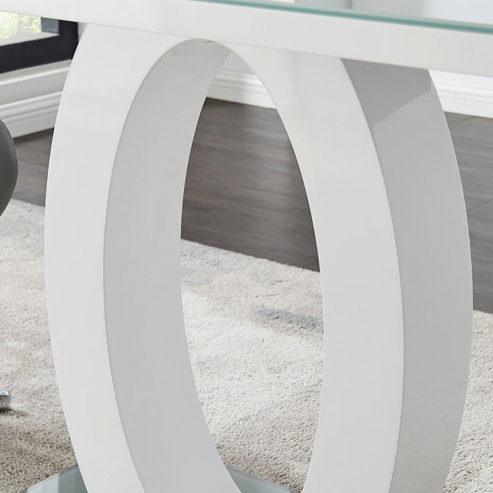 Furniturebox Lucia Solara 6 Seater Dining Set Grey Gloss White and Chrome Image 7