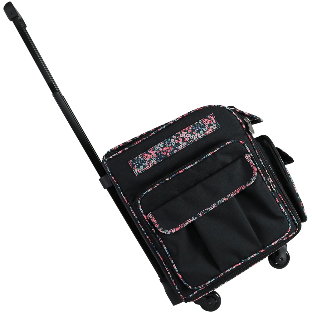 Everything Mary EVM13342-1 Black Floral Trim Deluxe Rolling Sewing Machine Case 55.9 x 31.8 x 38.1cm Image 5