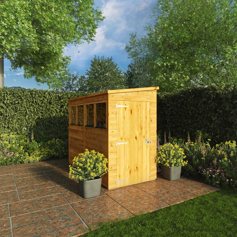 Mercia Woodsman 8 x 4ft Shiplap Glass Pent Shed Image 2