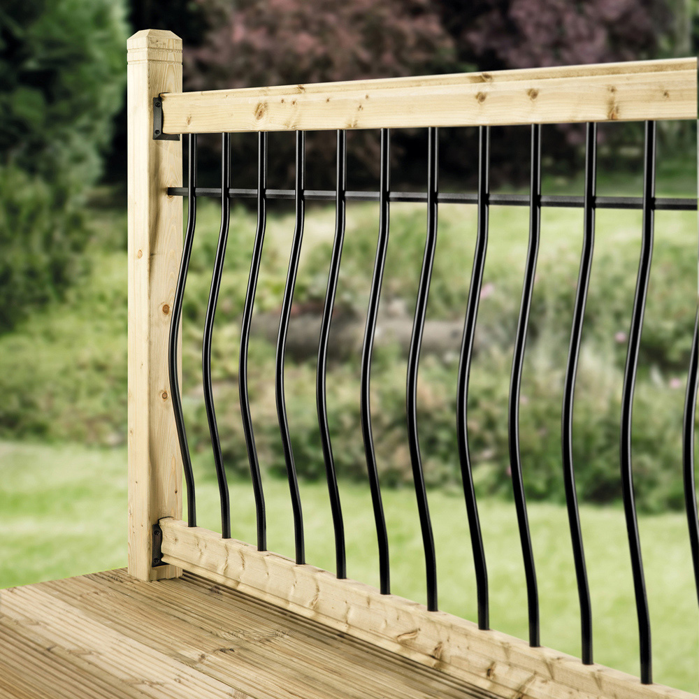 Blueprint Joinery Black Metal Tuscany Bowed Deck Balustrade Start Kit 1800 x 940mm Image 1