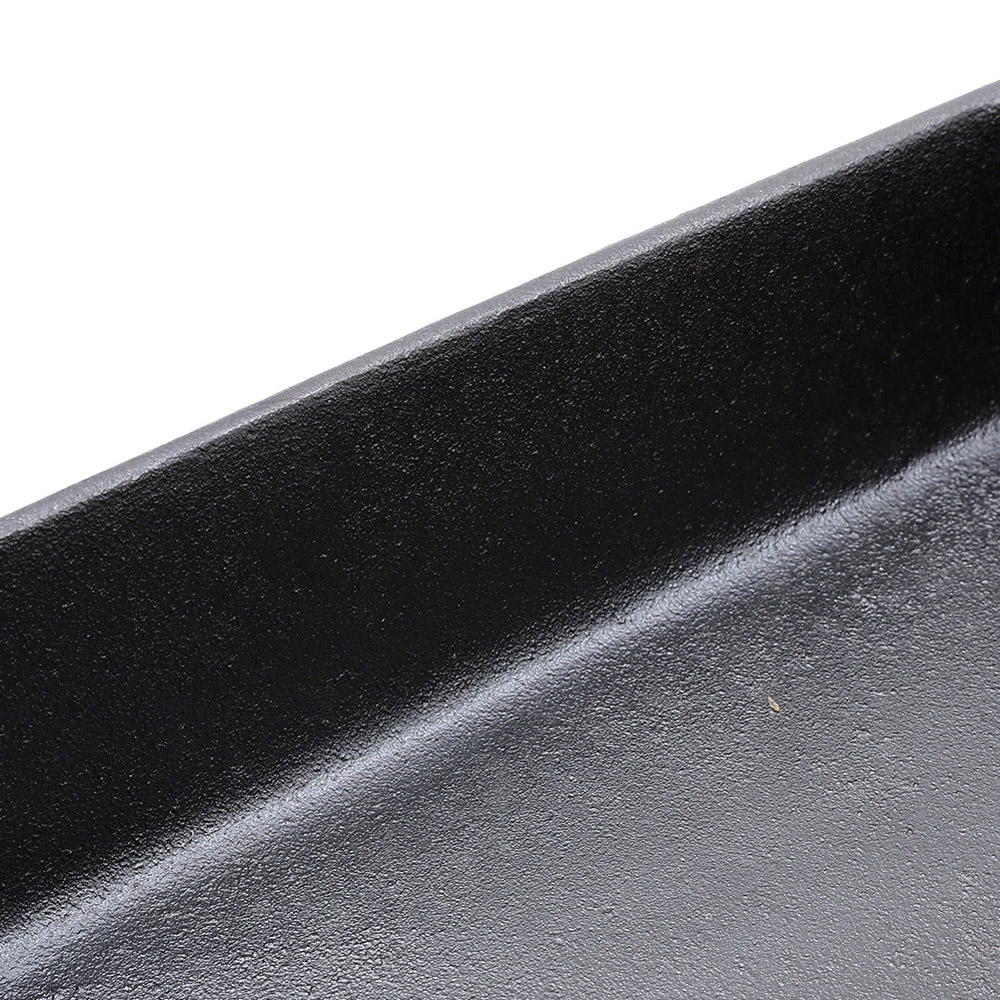 Living and Home Black Rectangular Cast Iron Baking Pan with Dual Non Slip Handles Image 4