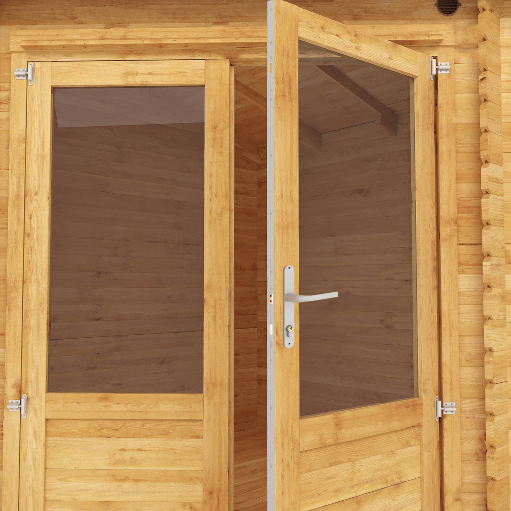Mercia 16.4 x 9.8ft Corner Log Cabin with Side Shed Image 5