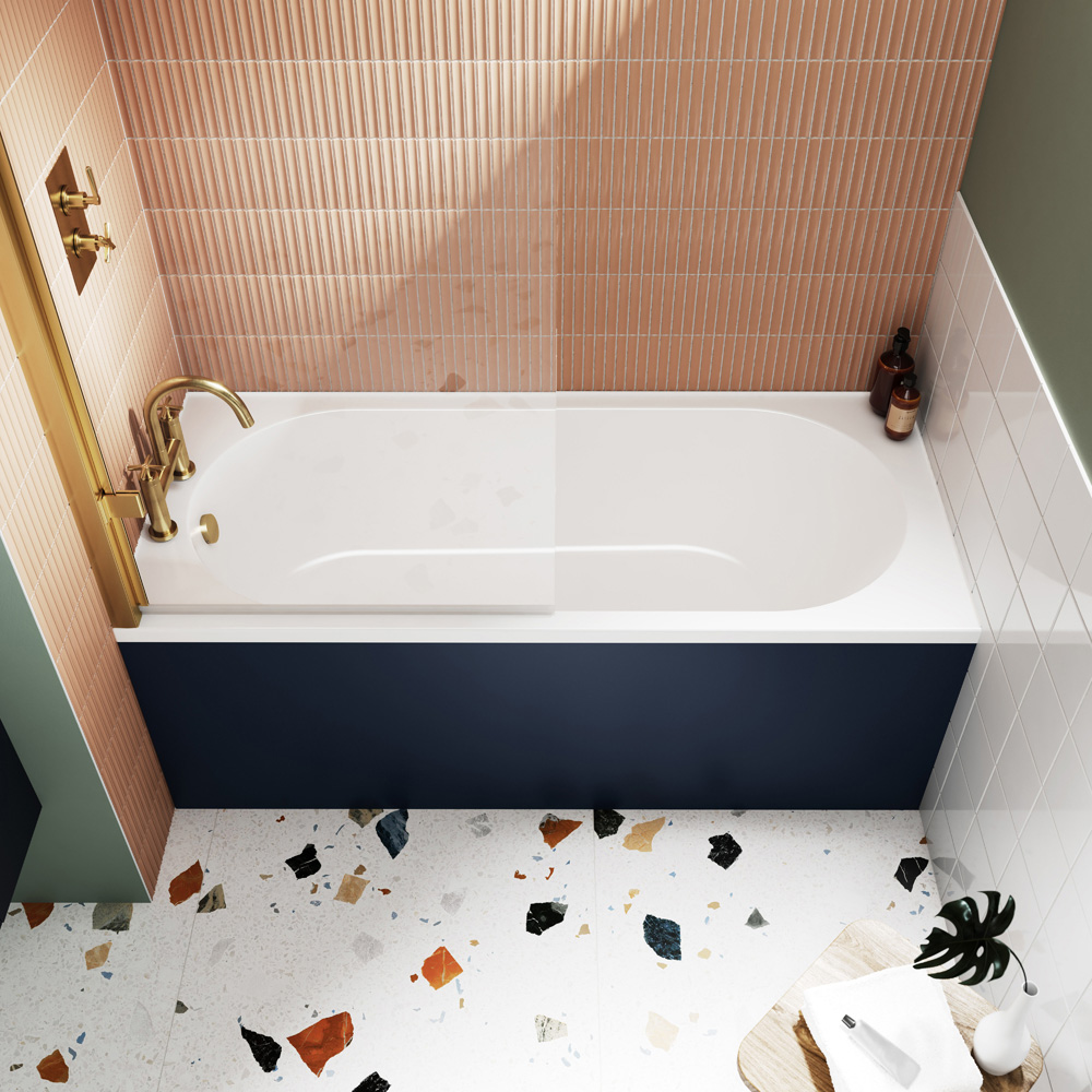 nuie Round Single Ended Standard Bath and Leg Set 1675 x 700mm Image 2