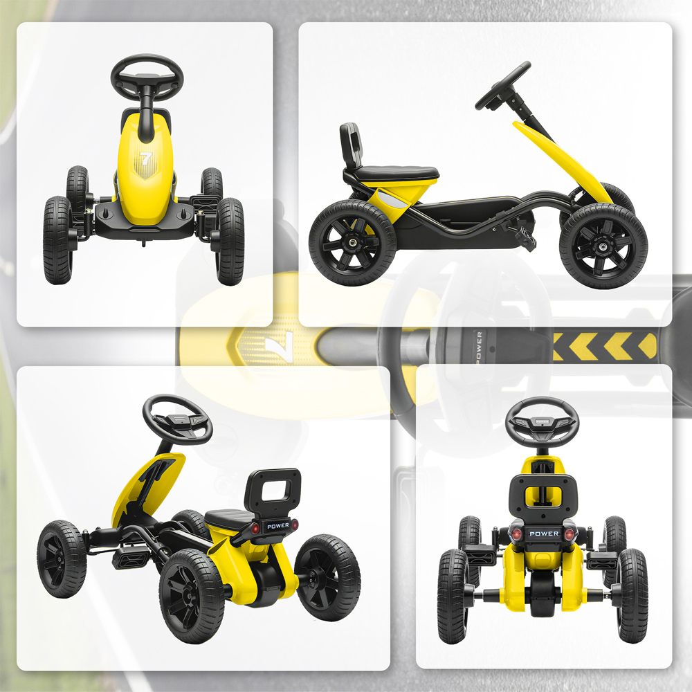 Tommy Toys Kids Pedal Go Kart with Silent EVA Wheels Yellow Image 8