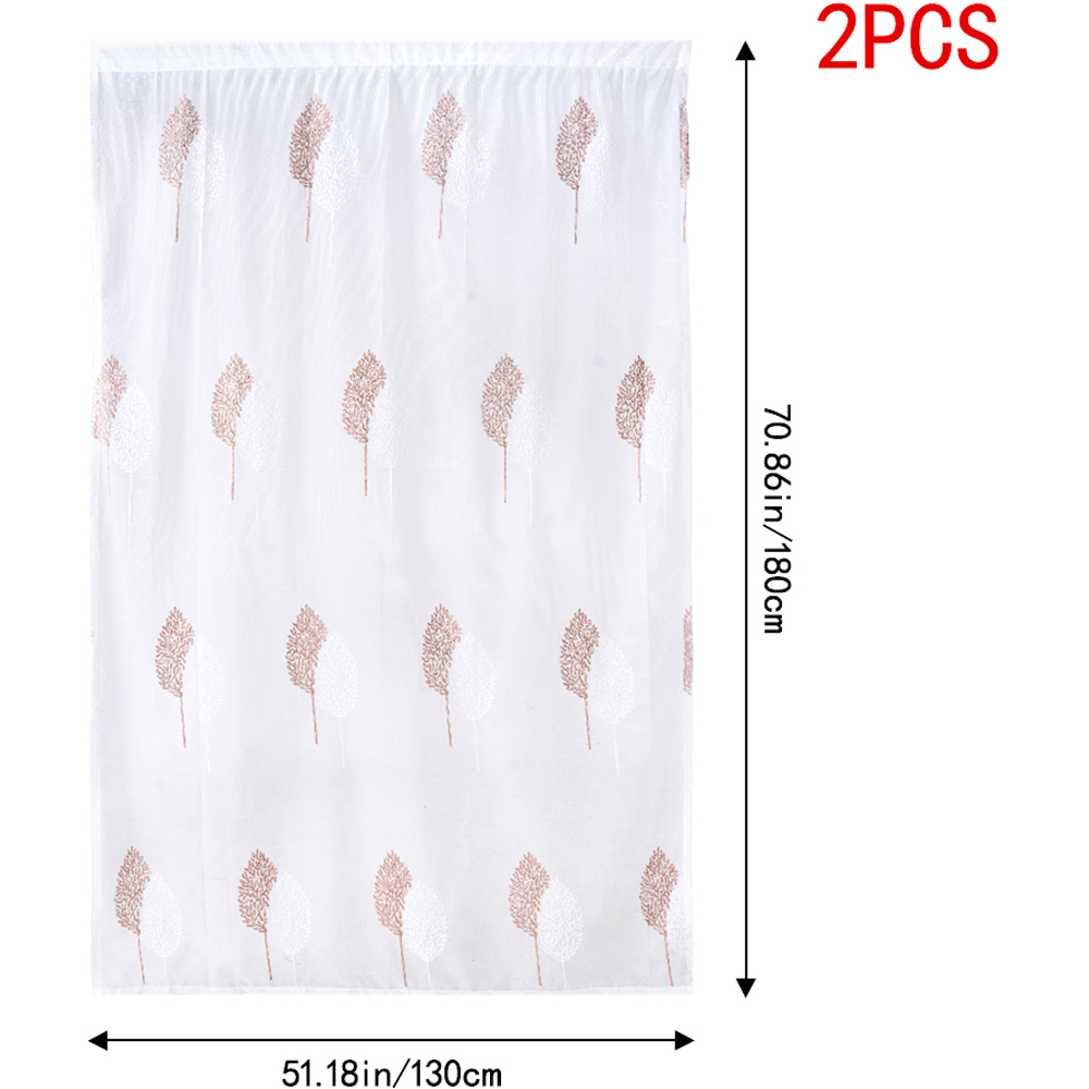 Living and Home Semi-Sheer Embroidered Leaf Curtains 130 x 180cm Image 8