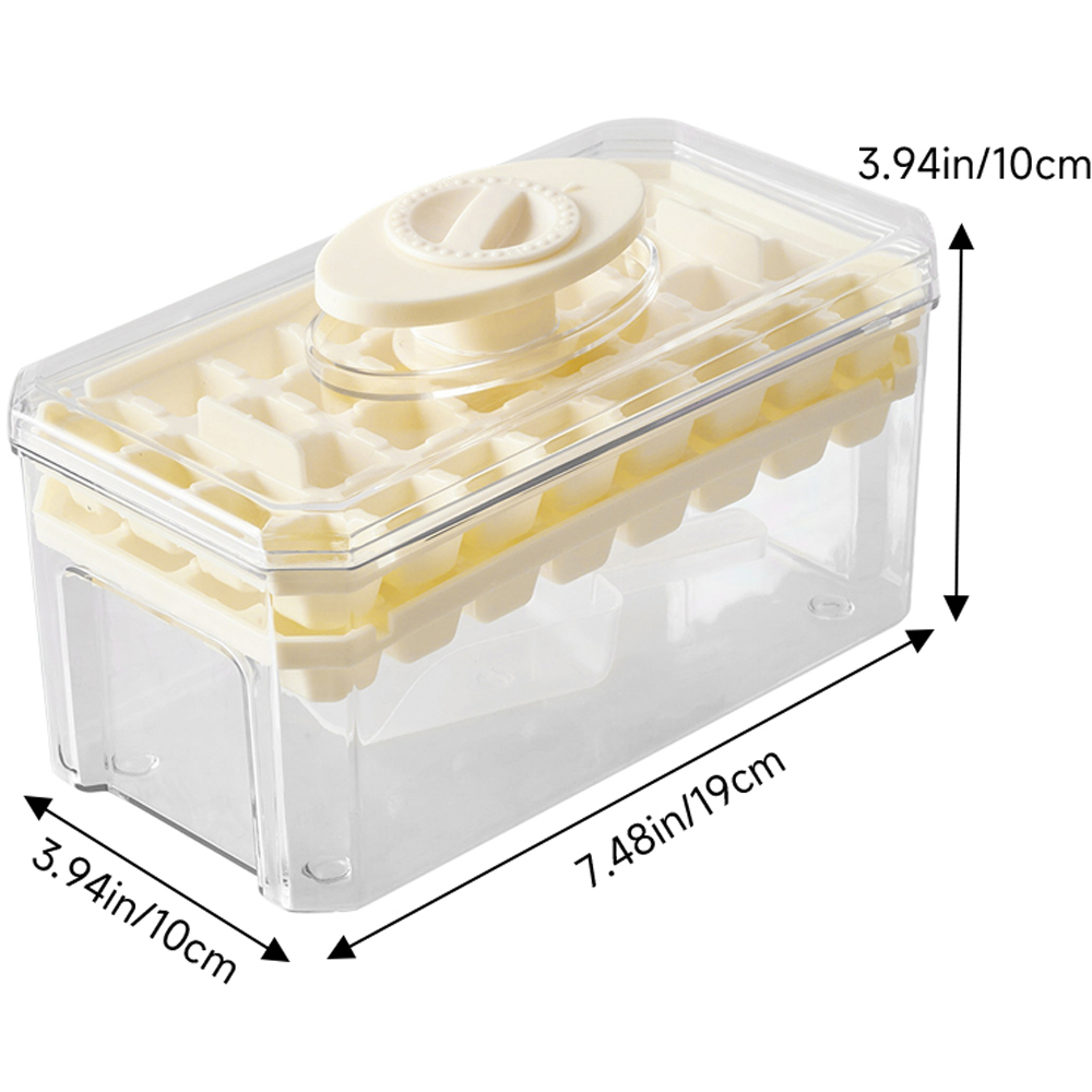Living and Home Cream 64 Grid Press Type Ice Cube Mold Box Image 8