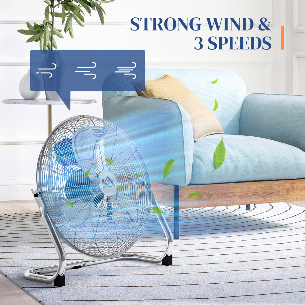 HOMCOM Silver Tone Electric Portable Table Fan 23 inch Image 6