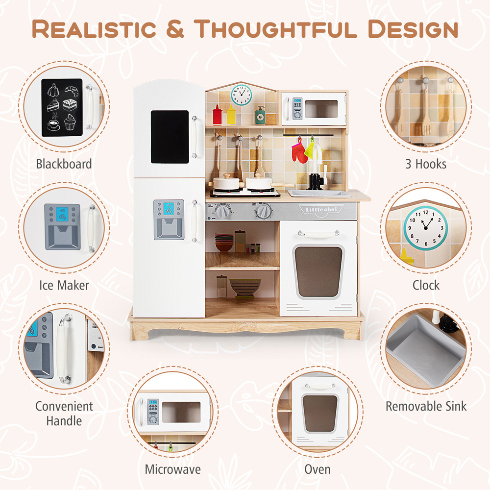 Costway Wooden Pretend Kitchen Playset Image 5