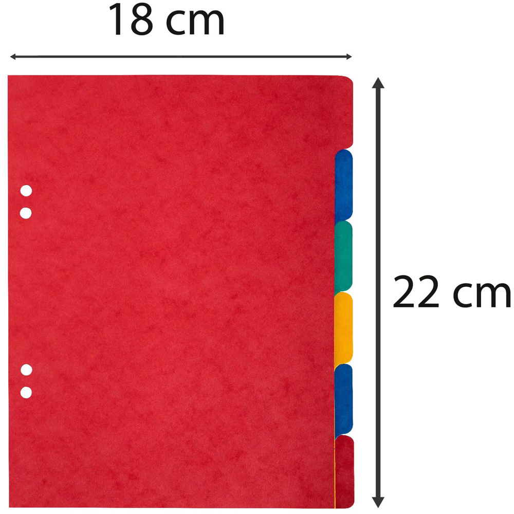 Exacompta 6 Section Assorted Colour Pressboard Lightweight Divider 20 Pack Image 4