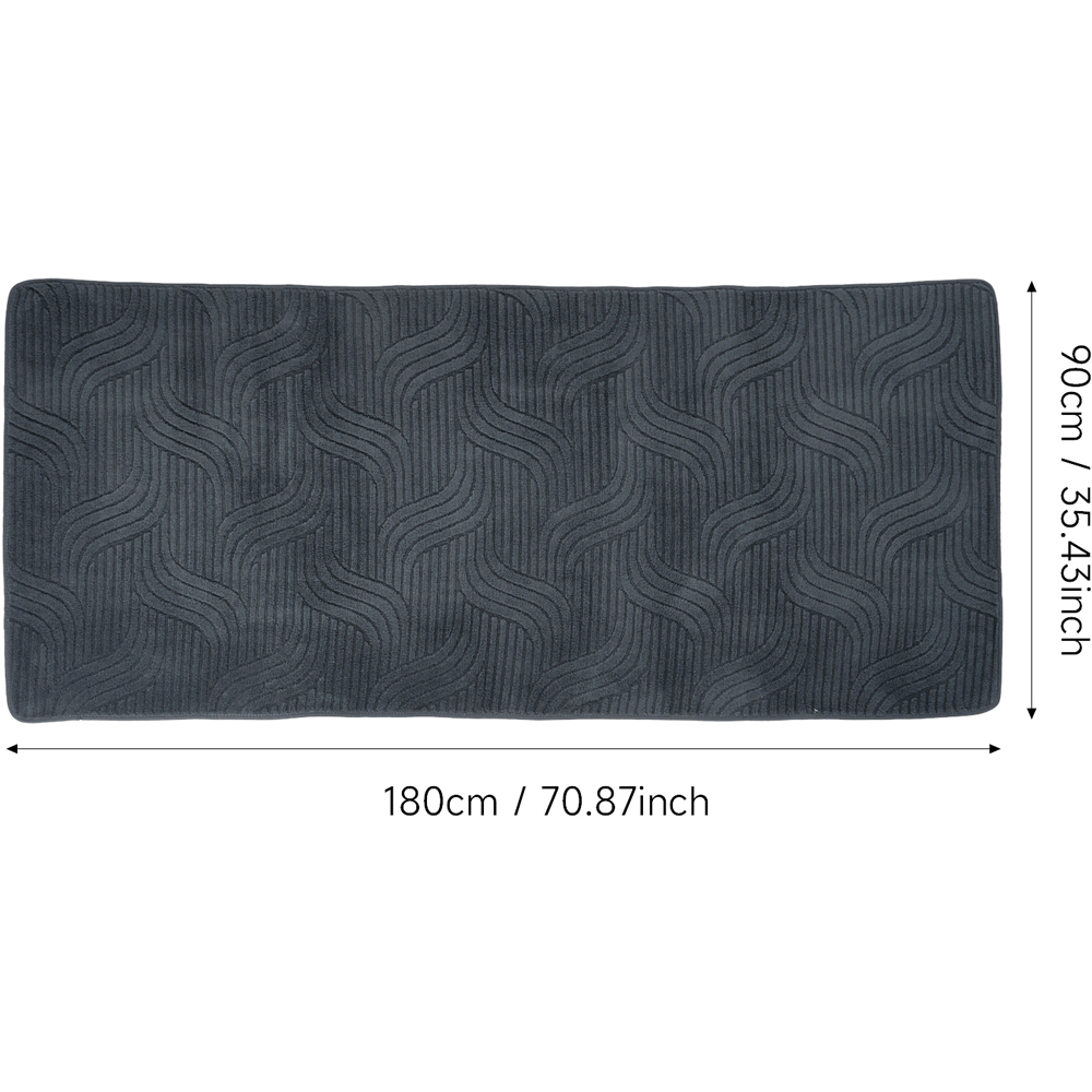 Living and Home Dark Grey Minimalist Wavy Geometric Non-Slip Sofa Mat 180 x 90cm Image 8