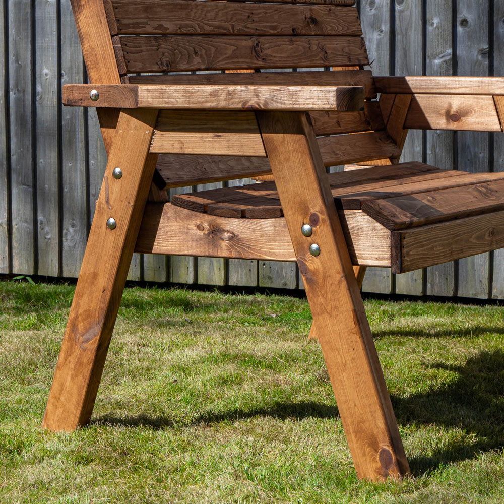 Samuel Alexander 2 Seater Rustic Wooden Garden Bench Image 6