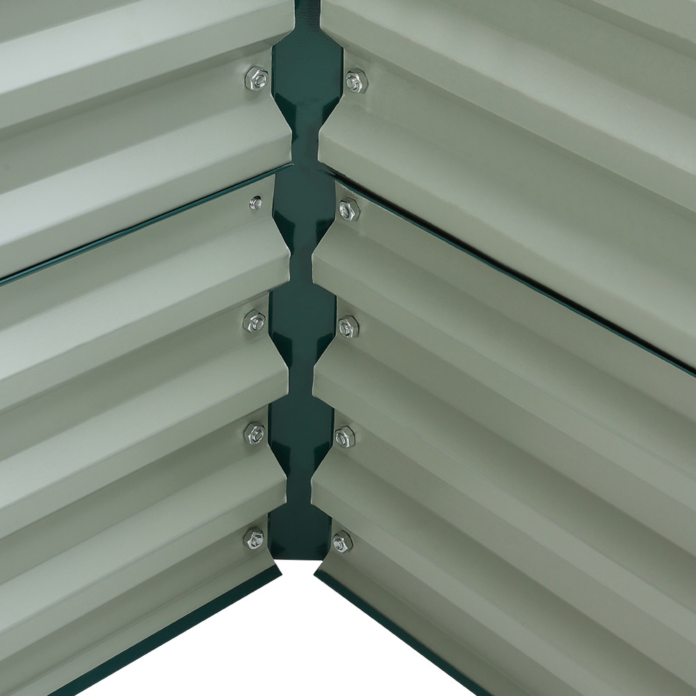 Living and Home Dark Green Zinc Steel Deep Rectangular Raised Garden Bed 180 x 57cm Image 6