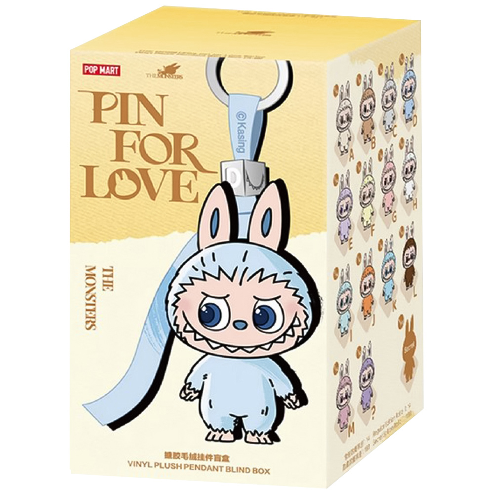 Pop Mart The Monsters Labubu Pin for Love A to M Plush Blind Bag Single Box Image 1