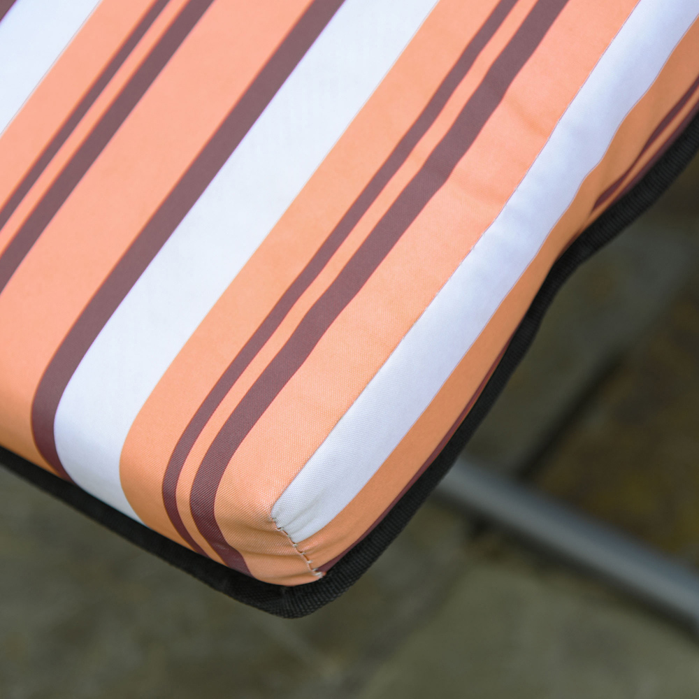 Outsunny Set of 2 Orange and White Recliner Sun Loungers Image 3