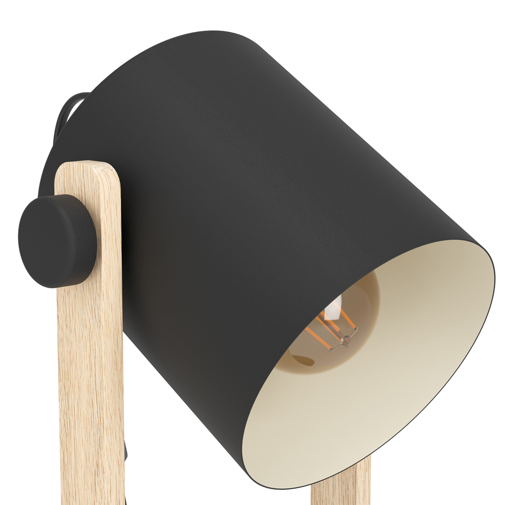 EGLO Hornwood Black and Wood Table Lamp Image 3