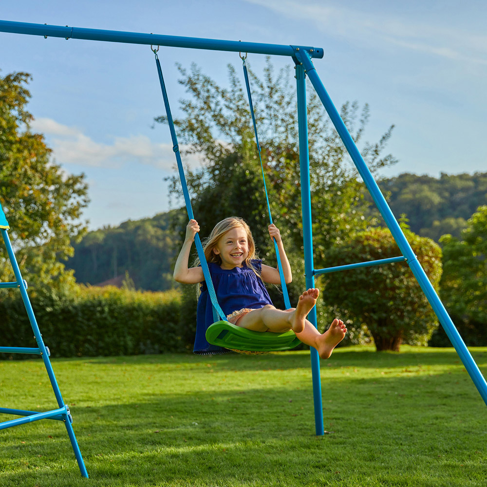 TP Explorer Kids Blue Metal Climbing Frame Set with Swing Image 7