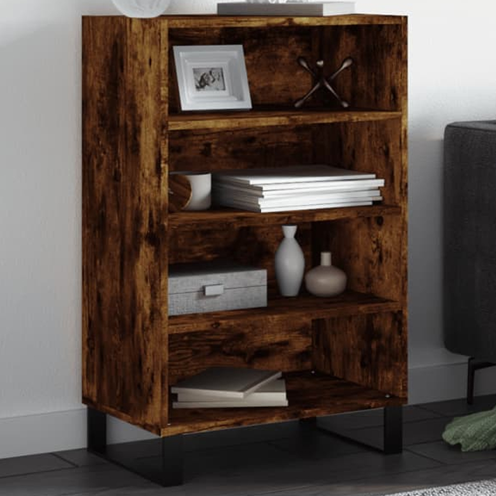vidaXL 4 Shelf Smoked Oak Highboard Image 1