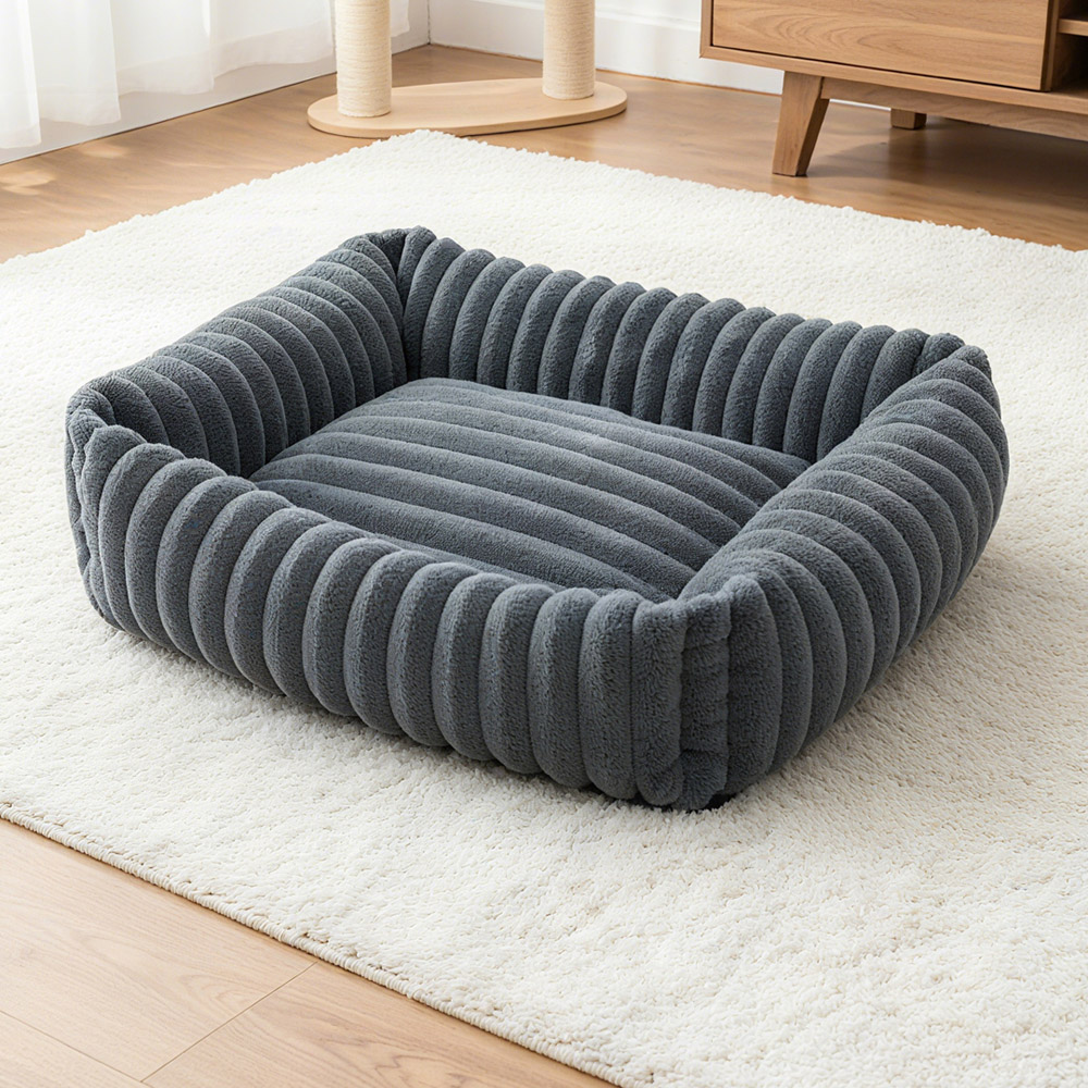 H&O Direct 92cm Dark Grey All Season Soft Pet Bed Image 2