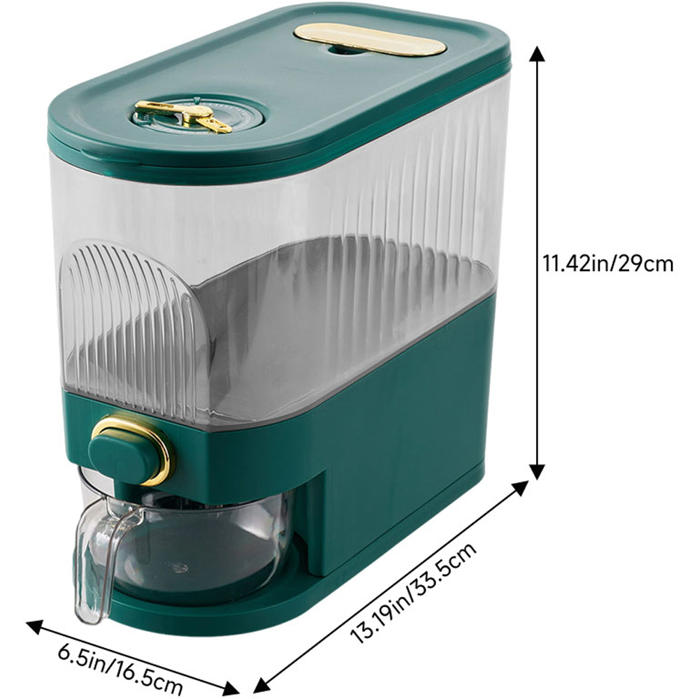 Living and Home Green Airtight Rice Grain Dispenser 5kg Image 8