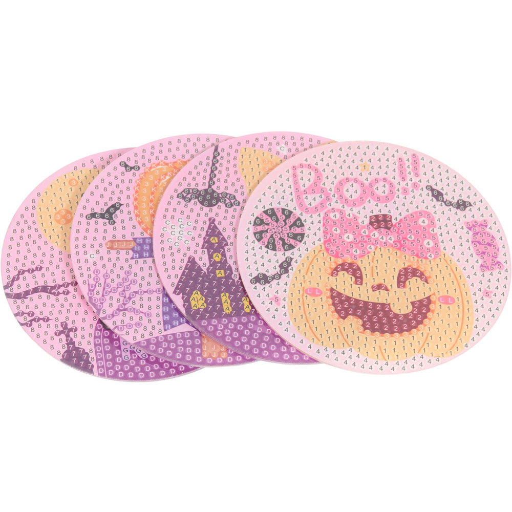 Pack of 6 Spooky Cute Diamond Art Coasters Image 5
