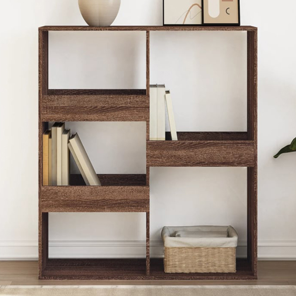 vidaXL 5 Shelf Brown Book Cabinet Image