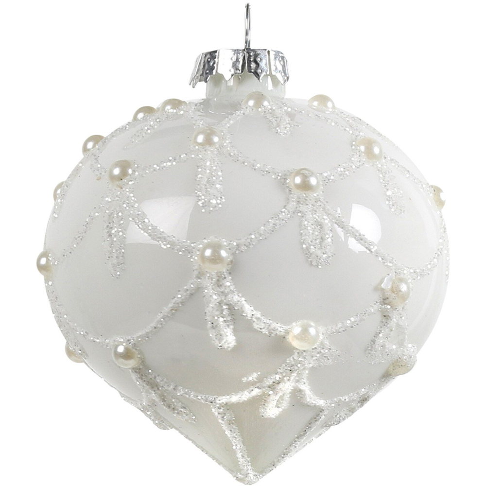 Pearl Embellished Bauble - White Image 3