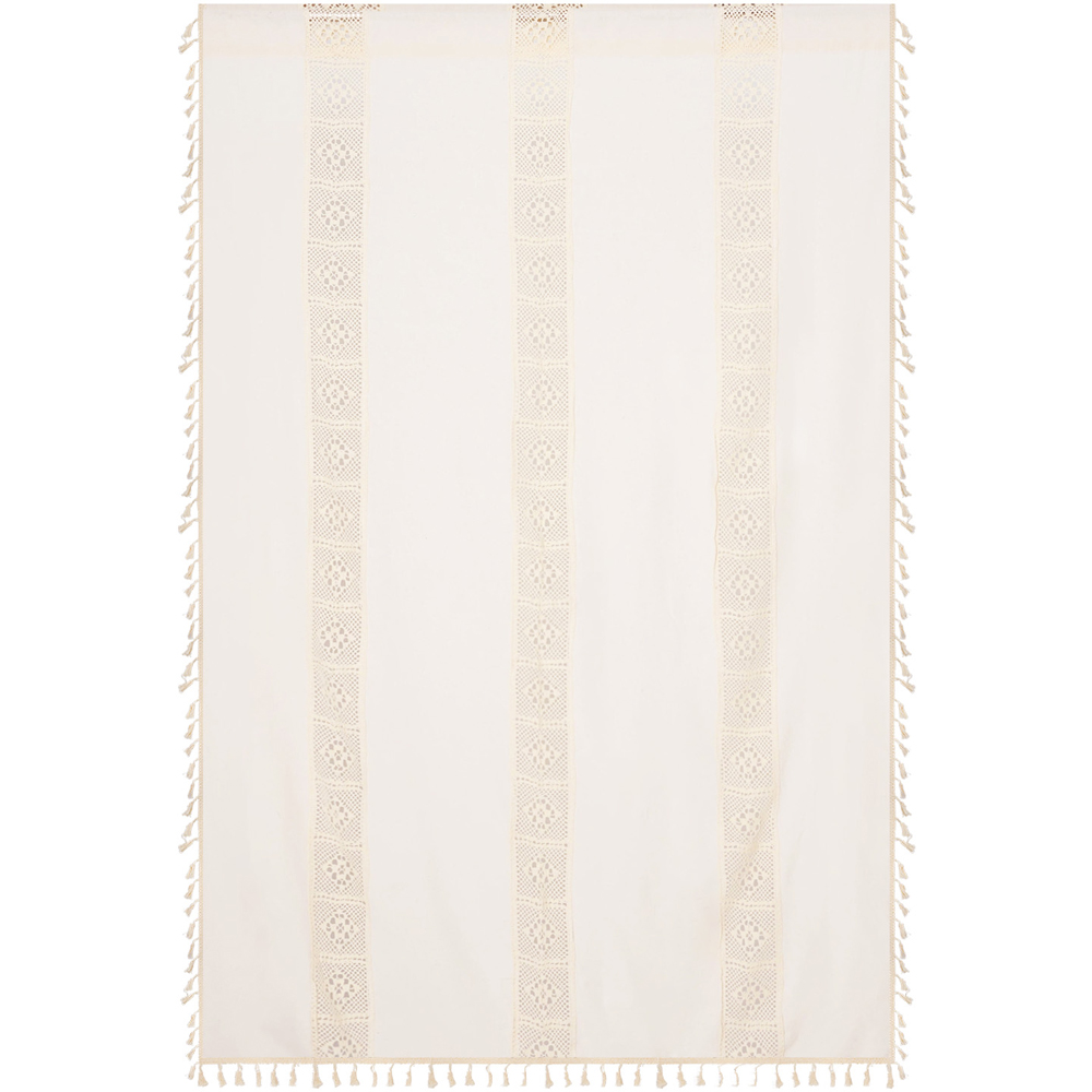 Living and Home Beige Bohemian Semi Sheer Diamond Pattern Curtain 240 x 150cm Image 2