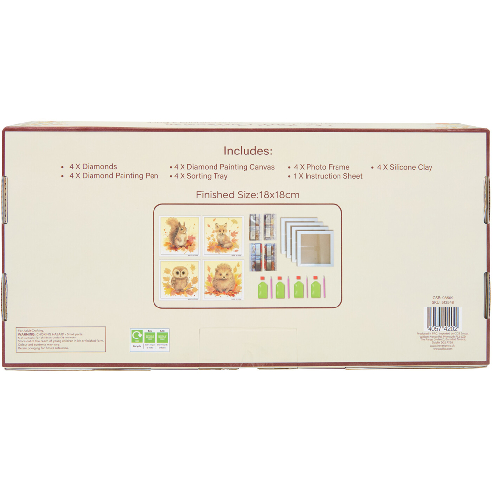 Pack of 4 Woodland Animals Framed Crystal Kits Image 4