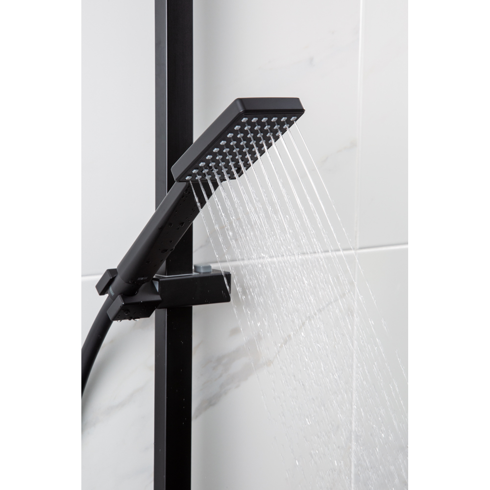 Bristan Craze Matt Black Thermostatic Waterfall Bar Mixer Shower with Multi-Function Handset Image 4