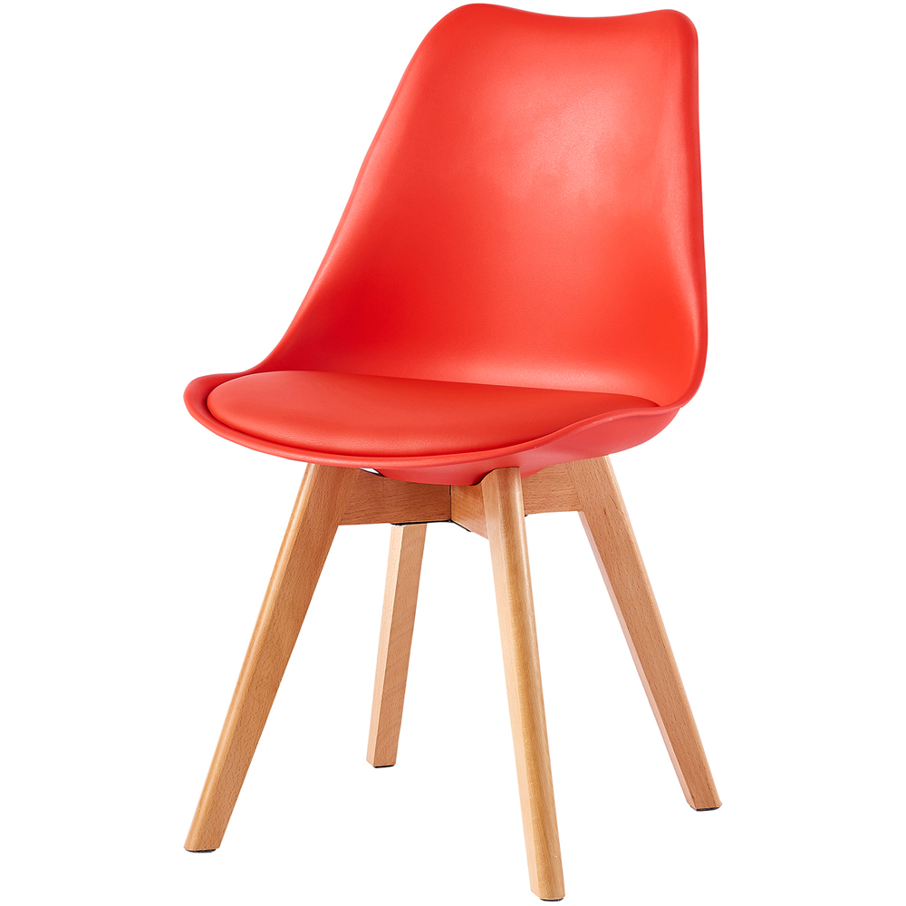 Eva Set of 2 Red Padded Dining Chairs Image 2