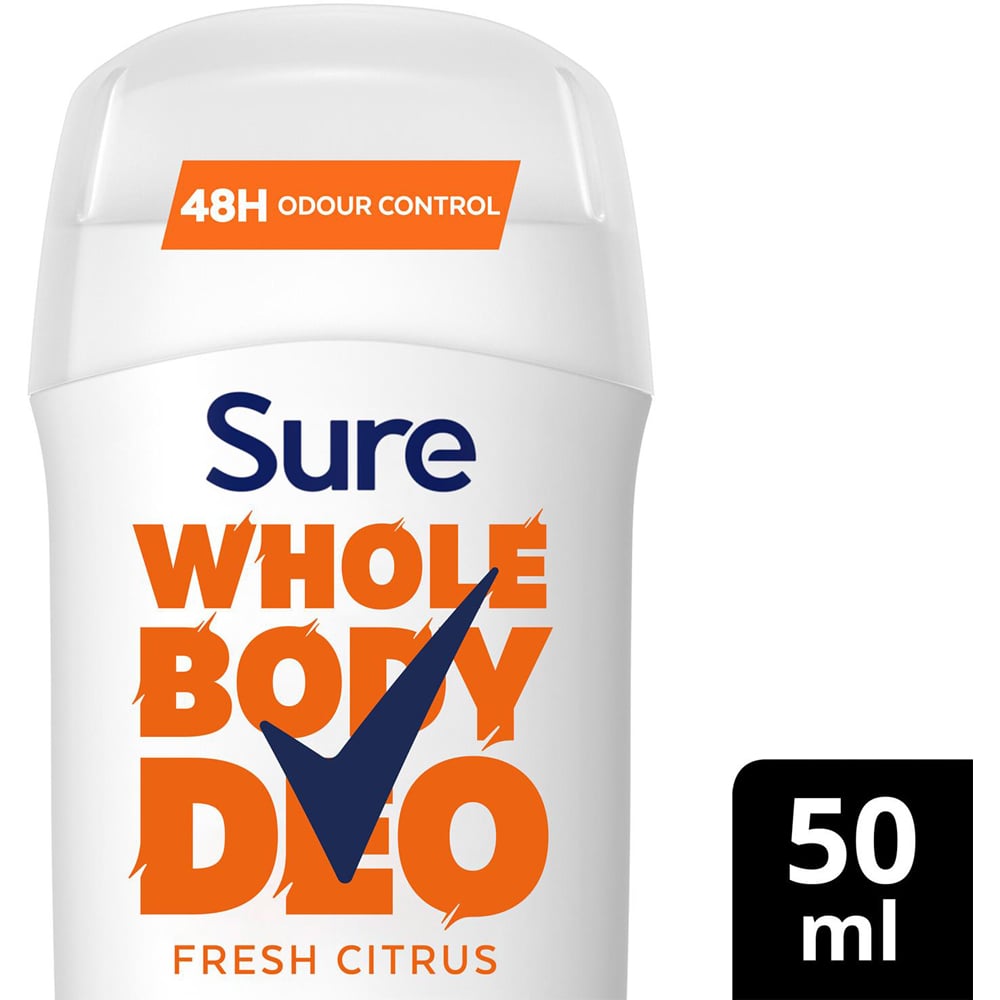 Sure Women Aluminium Free Whole Body Fresh Citrus Deodorant Stick 50ml 24 Pack Image 4
