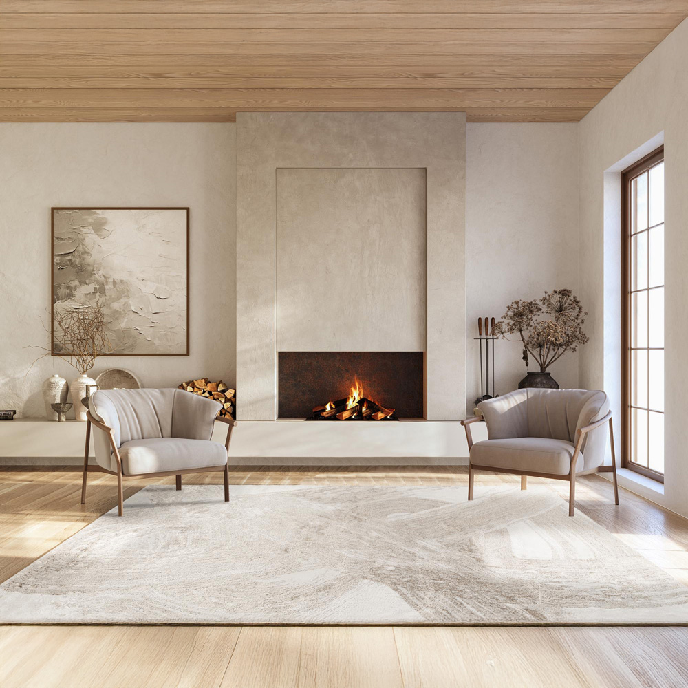 Desire Rugs Elysium Modern Abstract Metallic Sheen Expression Pearl Rug 200 x 290cm Image 5