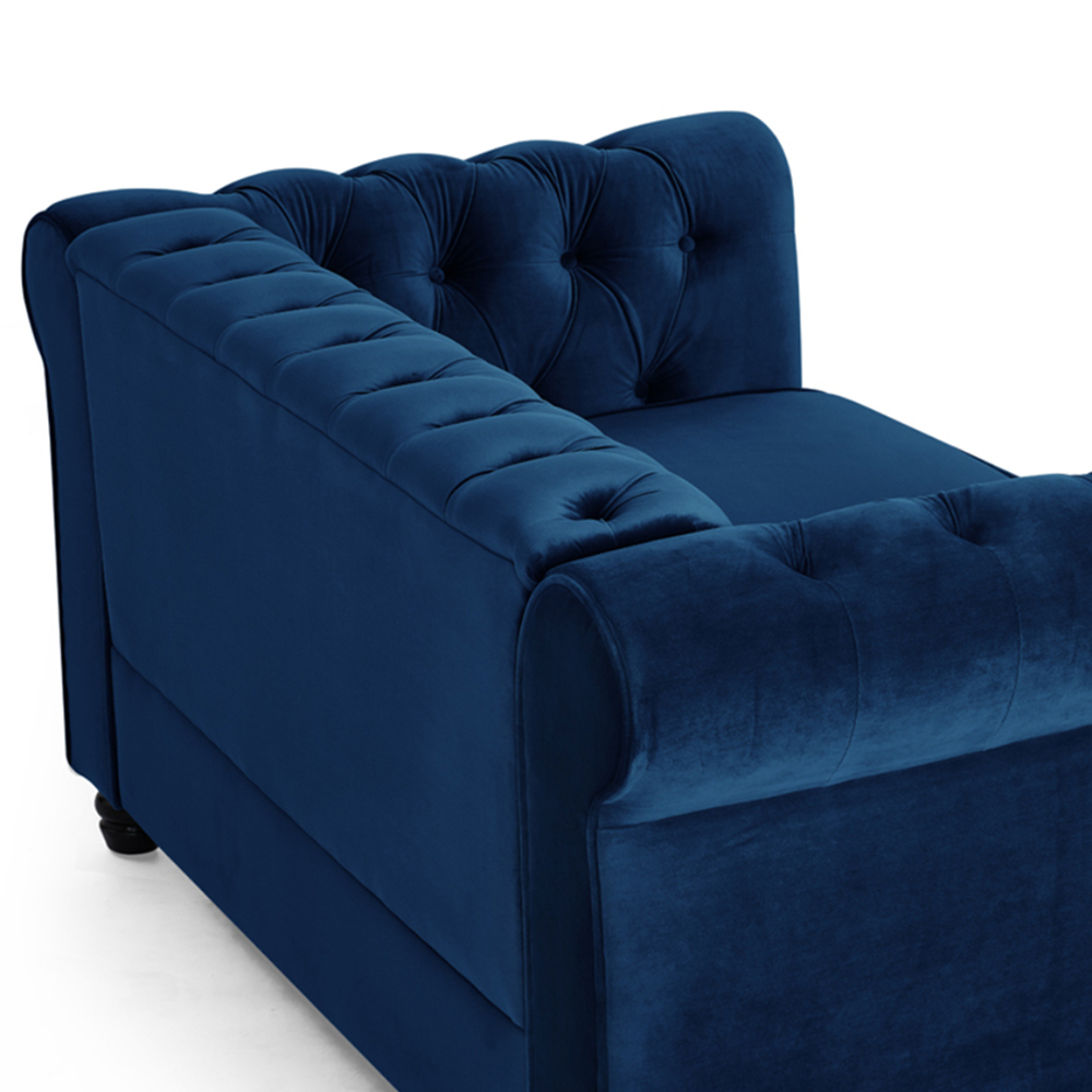 Home Detail Chesterfield 2 Seater Studded Blue Velvet Sofa Image 4