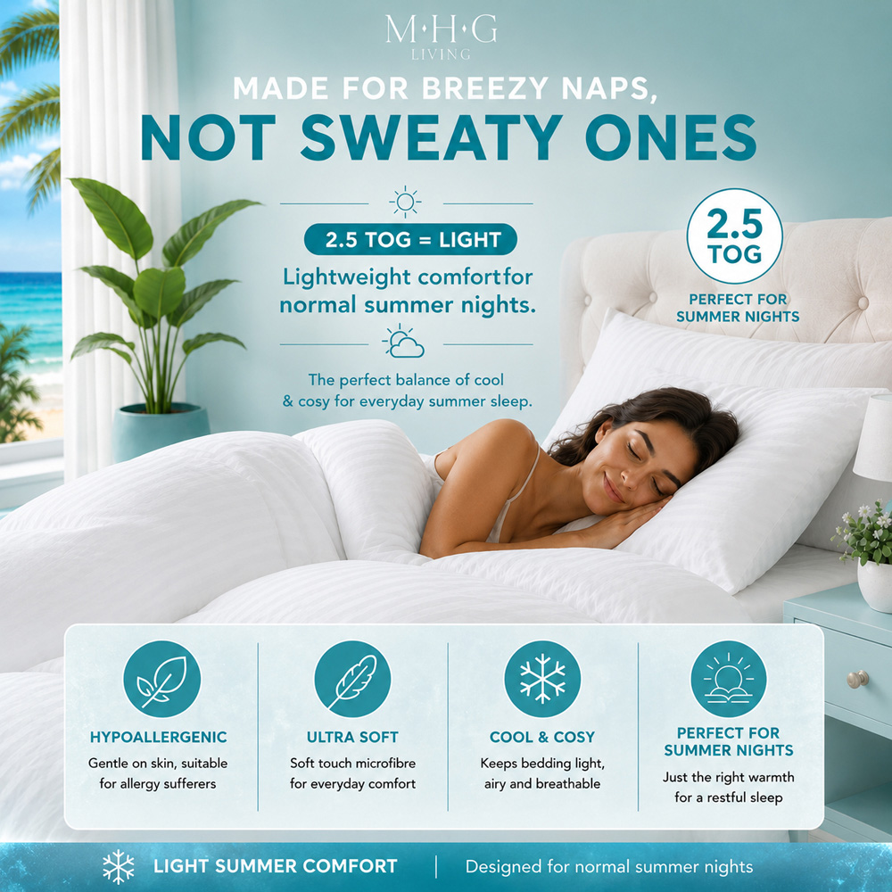 MHG Living Super King Size Summer Lightweight Hollowfibre Duvet 2.5 Tog Image 5