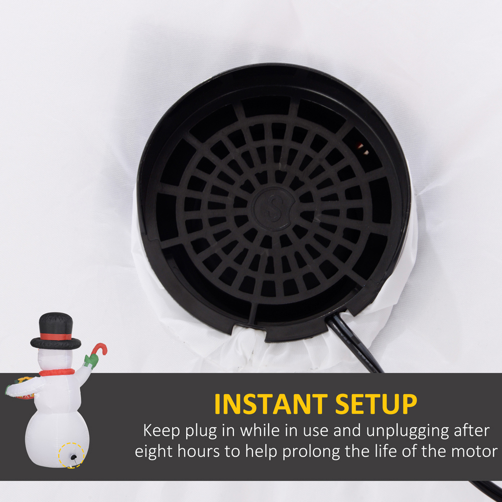 Everglow LED Inflatable Snowman with Candy Cane and Gift Box Christmas Decoration 6ft Image 7