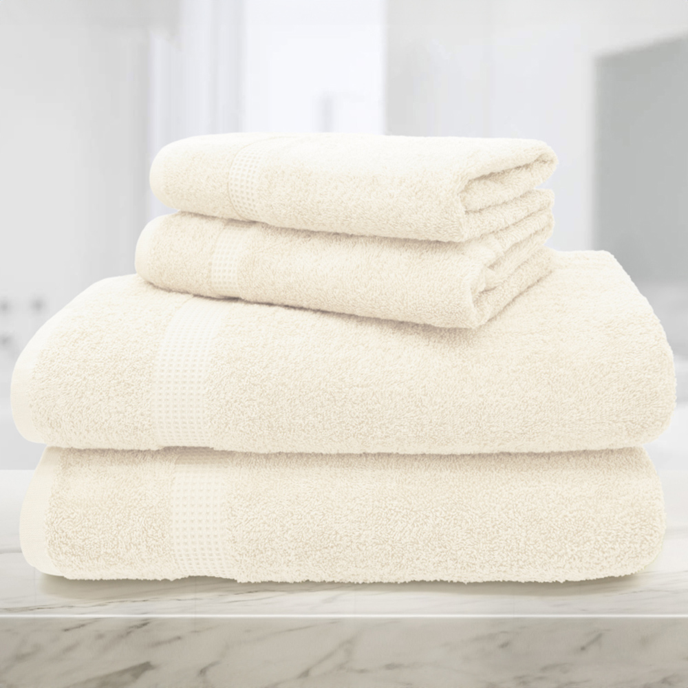 Mayfair Egyptian Cotton Cream Bath Sheet Set of 2 Image 3