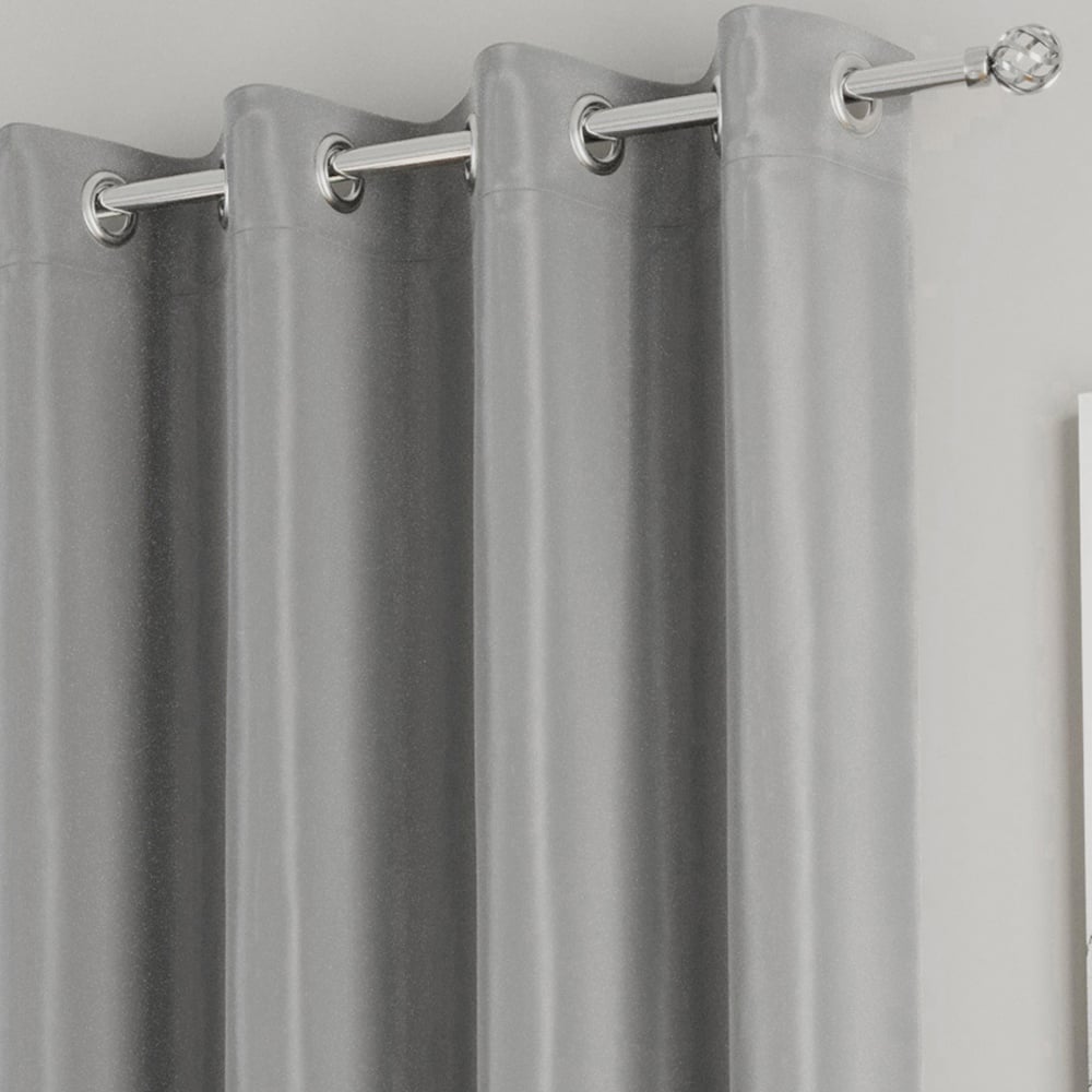 Enhanced Living Supersoft Grey Blackout Eyelet Thermal Curtains 117 x 137cm Image 3