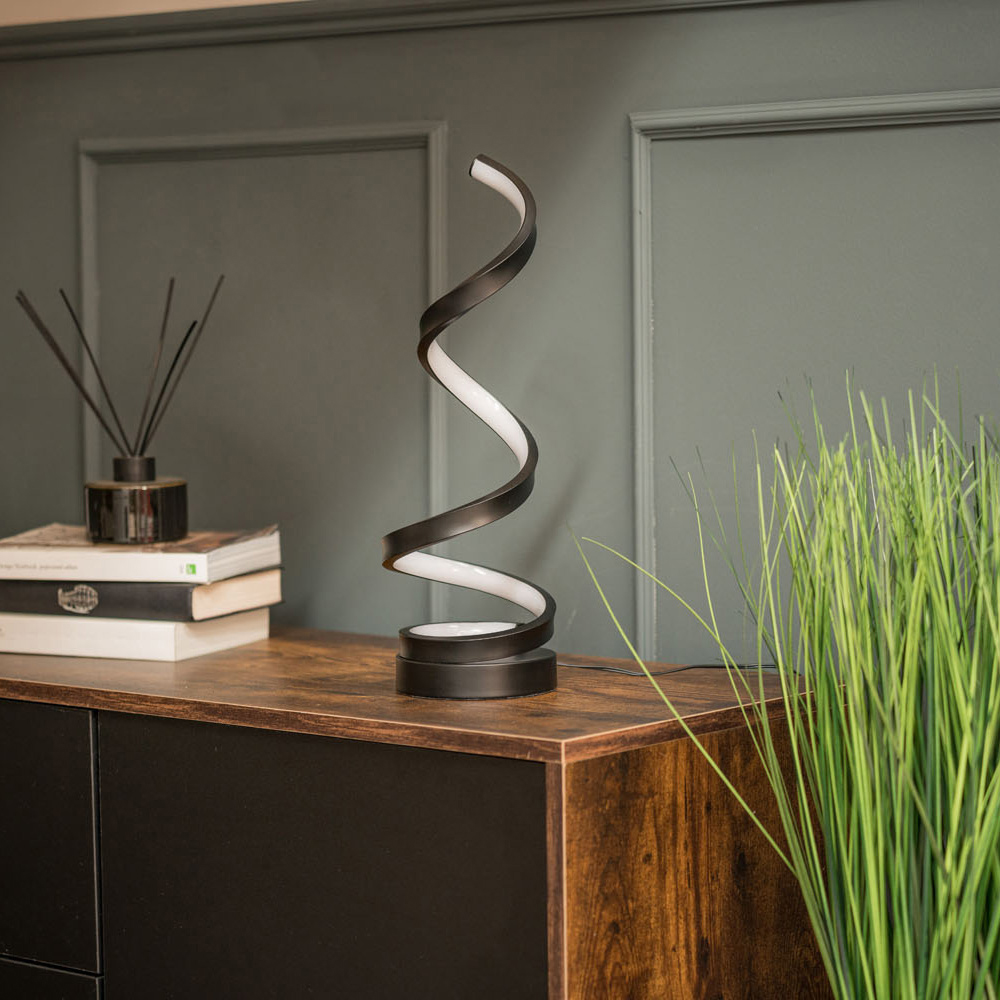 ValueLights Infinity Black Single Twist Integrated LED Table Lamp Image 2