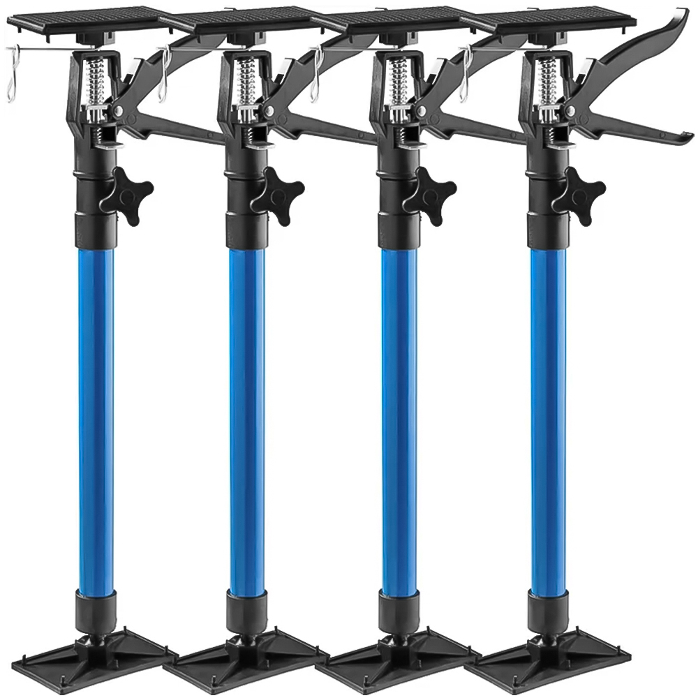 tectake Blue Height Adjustable Stepless Door Frame Struts Set 4 Pack Image 1