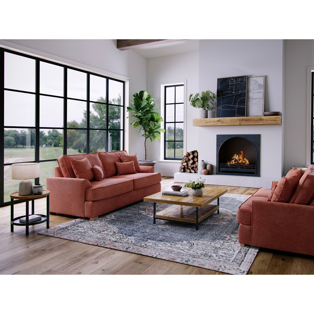 Alba City 3 Seater Ruby Fabric Sofa Image 6